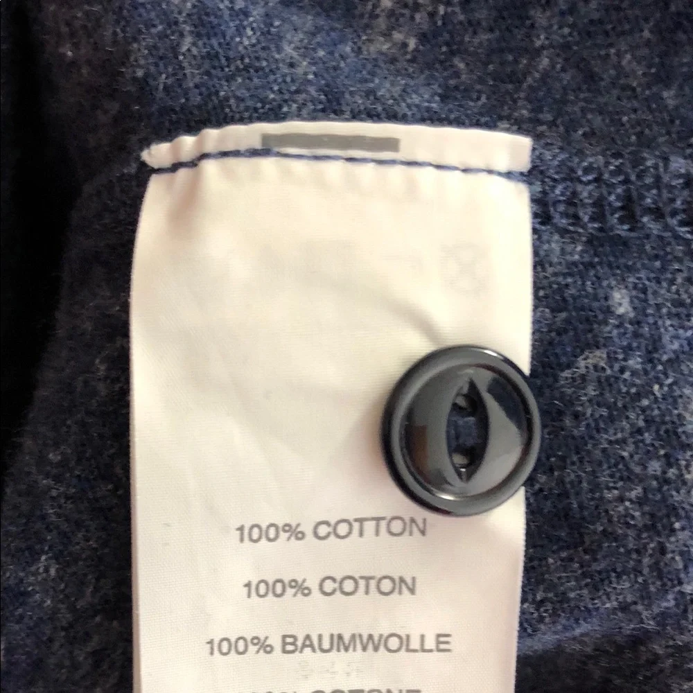 J.Crew Long Sleeve Blue Heathered Henley Shirt – Size XL NWOT